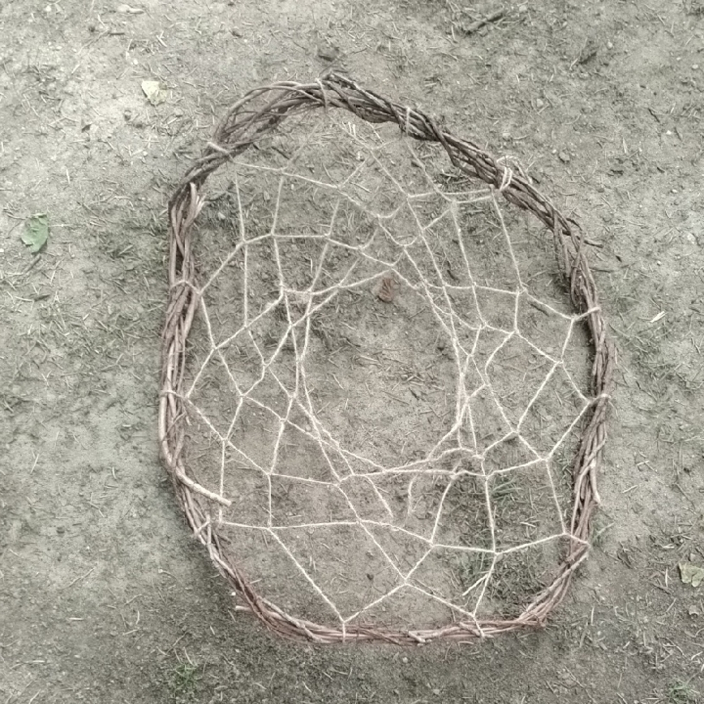 Handmade Rustic Dreamcatcher with Natural Fibers